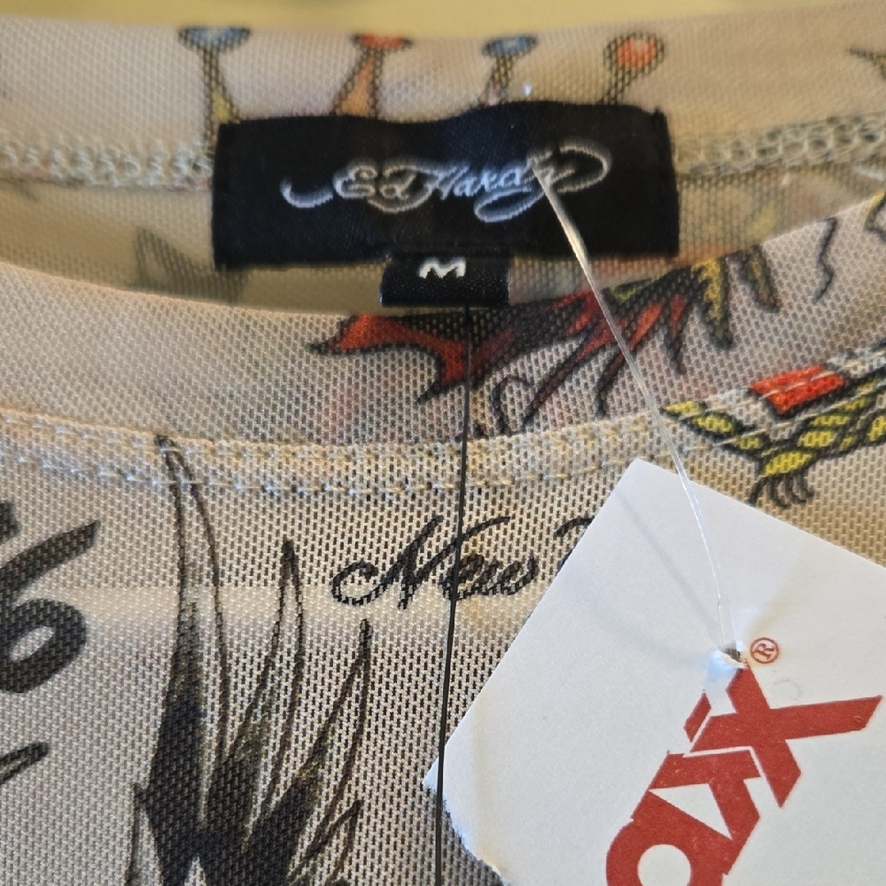 Ed Hardy Women's Tattoo Print Long Sleeve Top - Cream - Picture 2 of 3